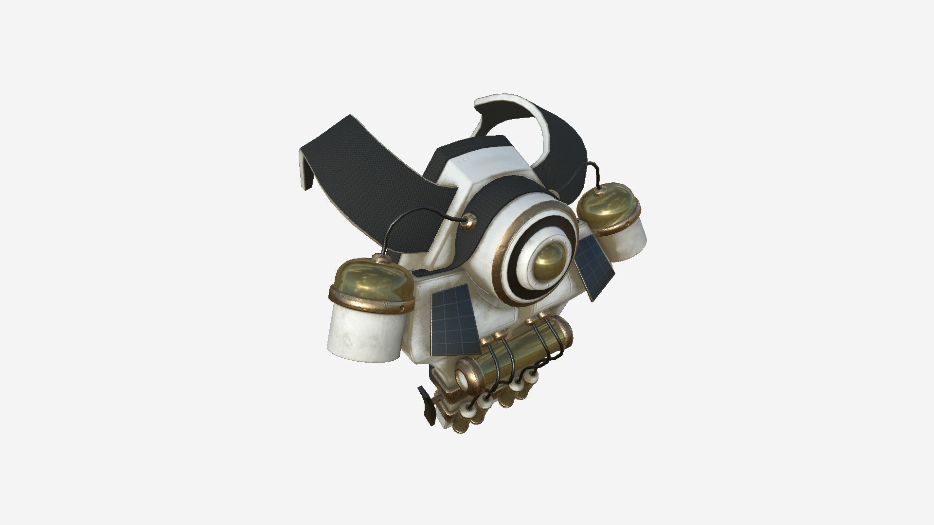 SciFi Backpack B06 White Bronze - Fashion Character Design Low-poly 3D model_3