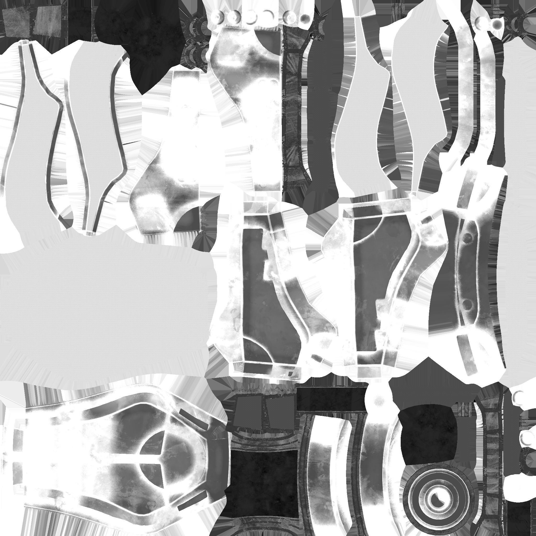 SciFi Backpack B06 White Bronze - Fashion Character Design Low-poly 3D model_25