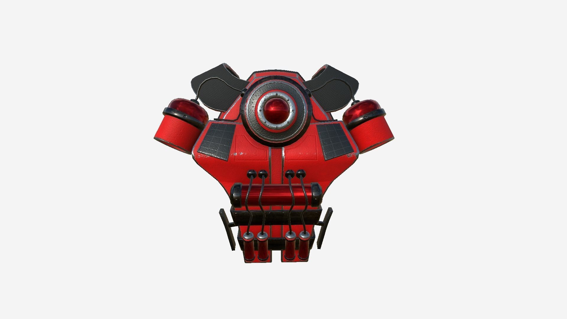 SciFi Backpack B07 Red - Fashion Character Design Low-poly 3D model_1