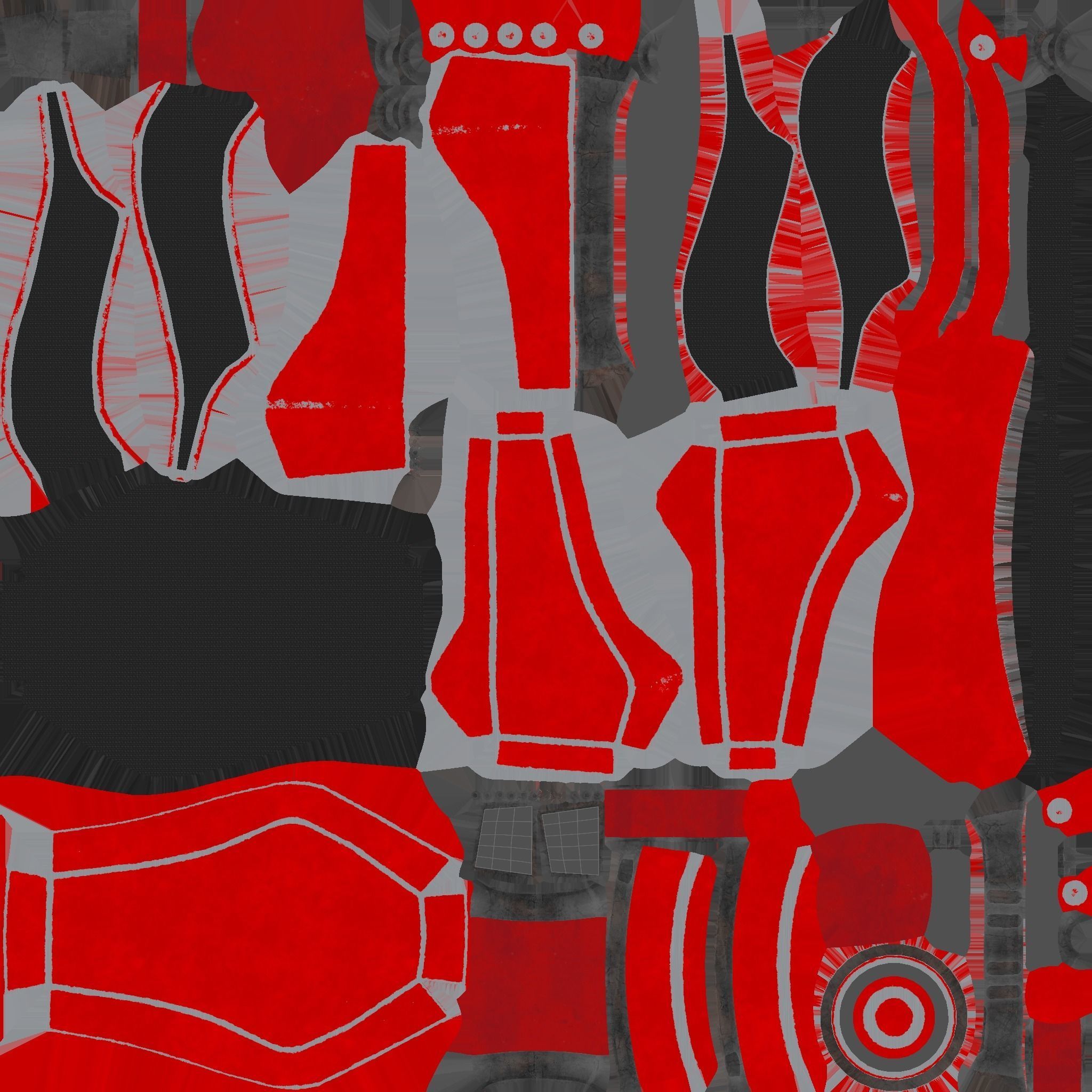 SciFi Backpack B07 Red - Fashion Character Design Low-poly 3D model_21