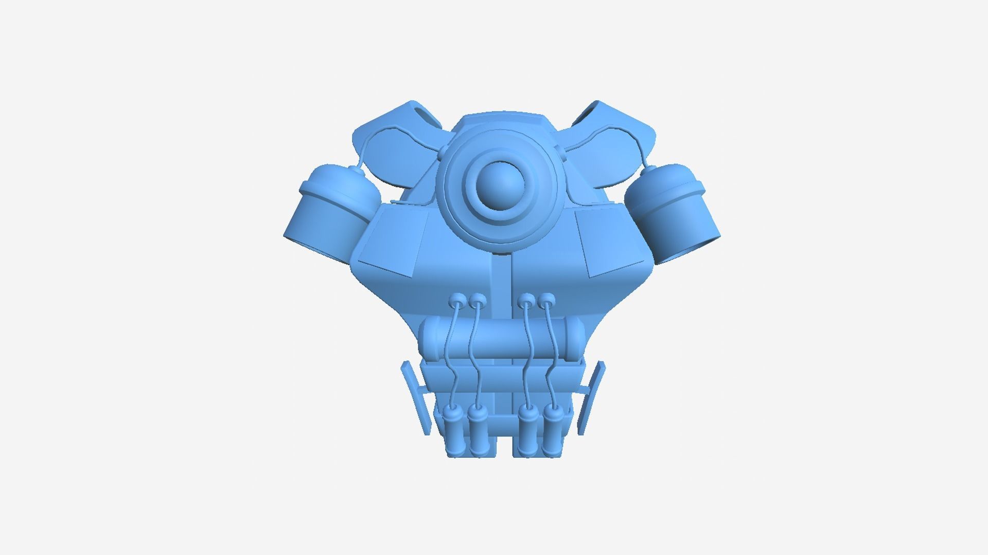 SciFi Backpack B08 Steel Bright - Fashion Character Design Low-poly 3D model_9