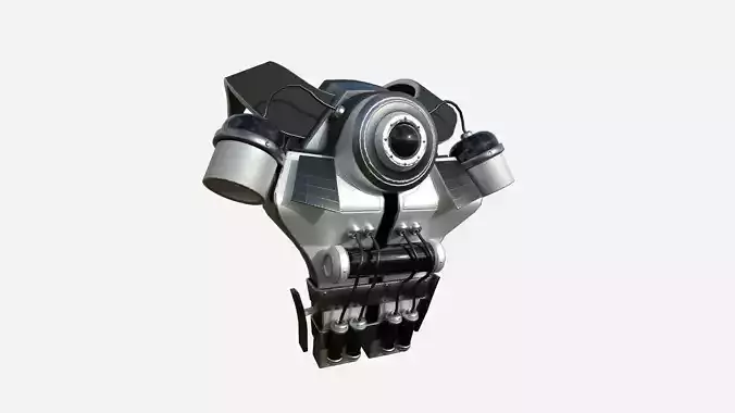 SciFi Backpack B08 Steel Bright - Fashion Character Design Low-poly 3D model