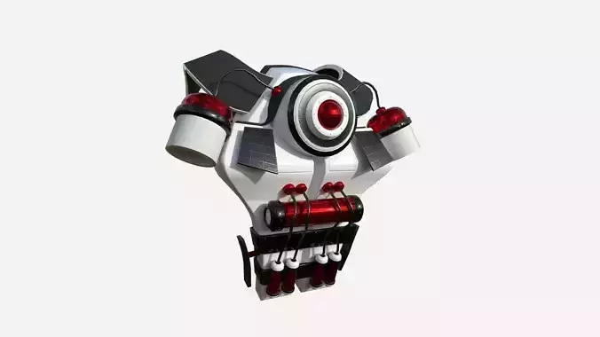 SciFi Backpack B09 White Red - Fashion Character Design Low-poly 3D model