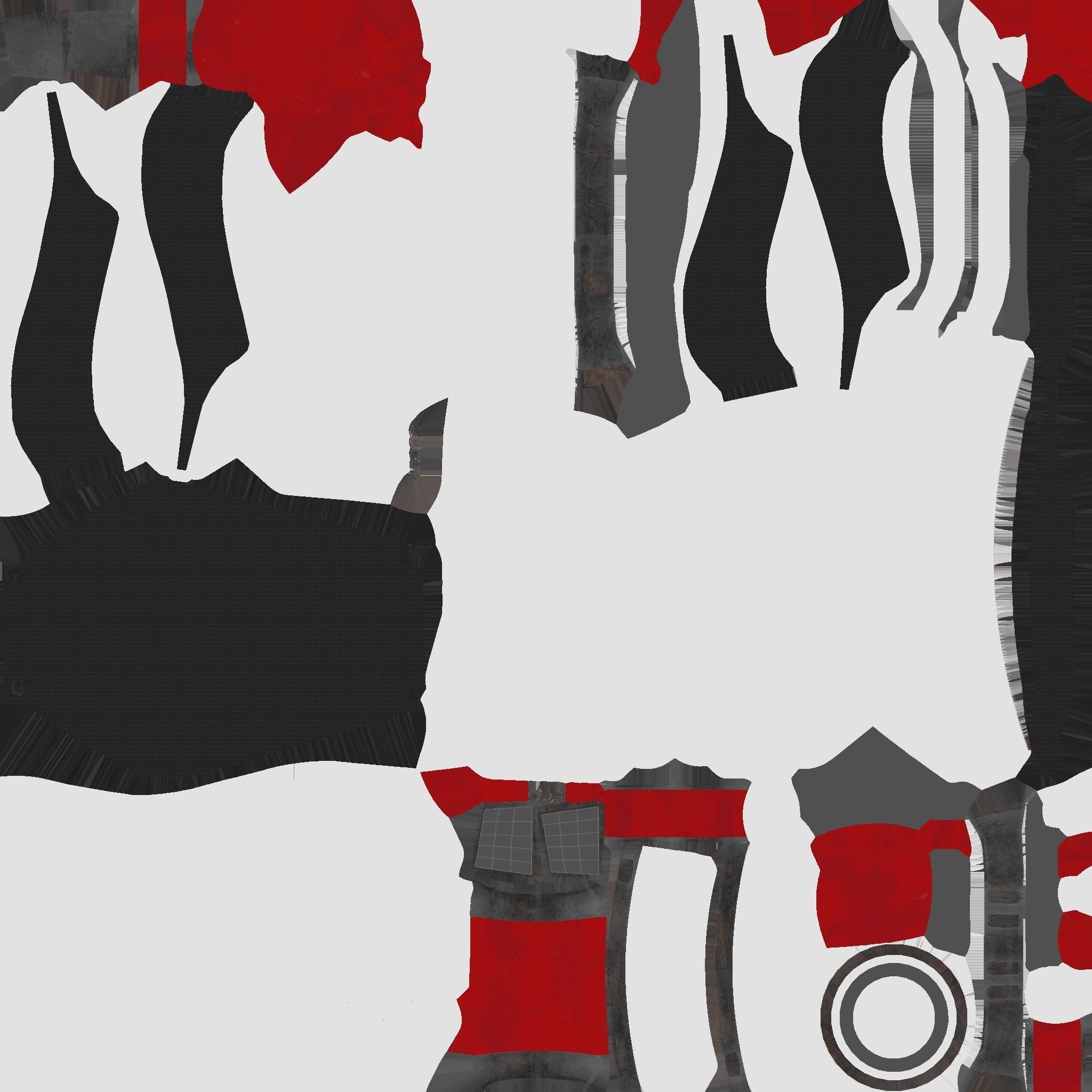 SciFi Backpack B09 White Red - Fashion Character Design Low-poly 3D model_21