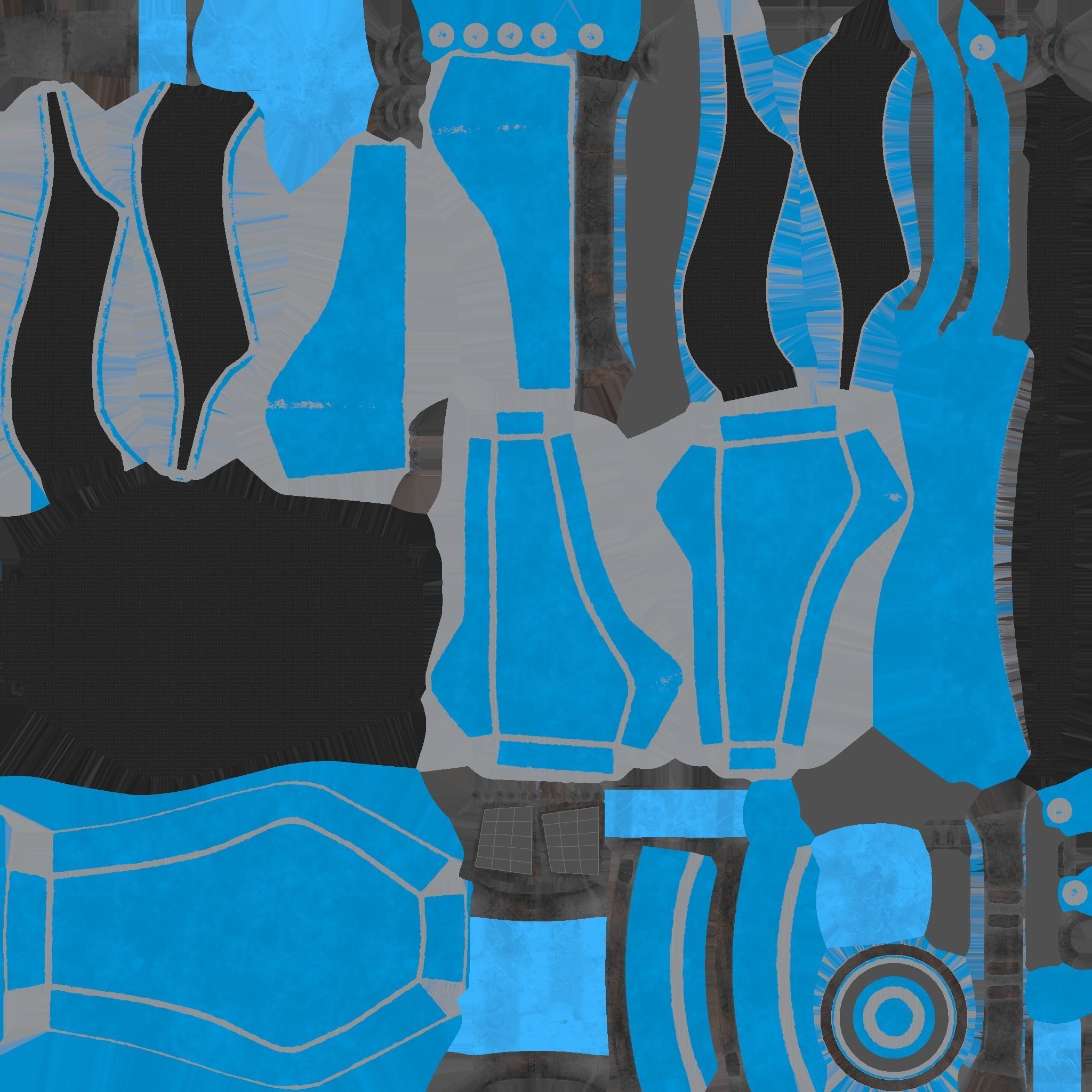 SciFi Backpack B10 Blue - Fashion Character Design Low-poly 3D model_21