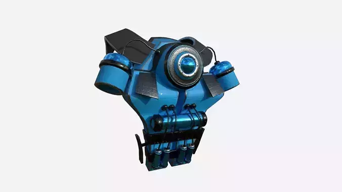 SciFi Backpack B10 Blue - Fashion Character Design Low-poly 3D model