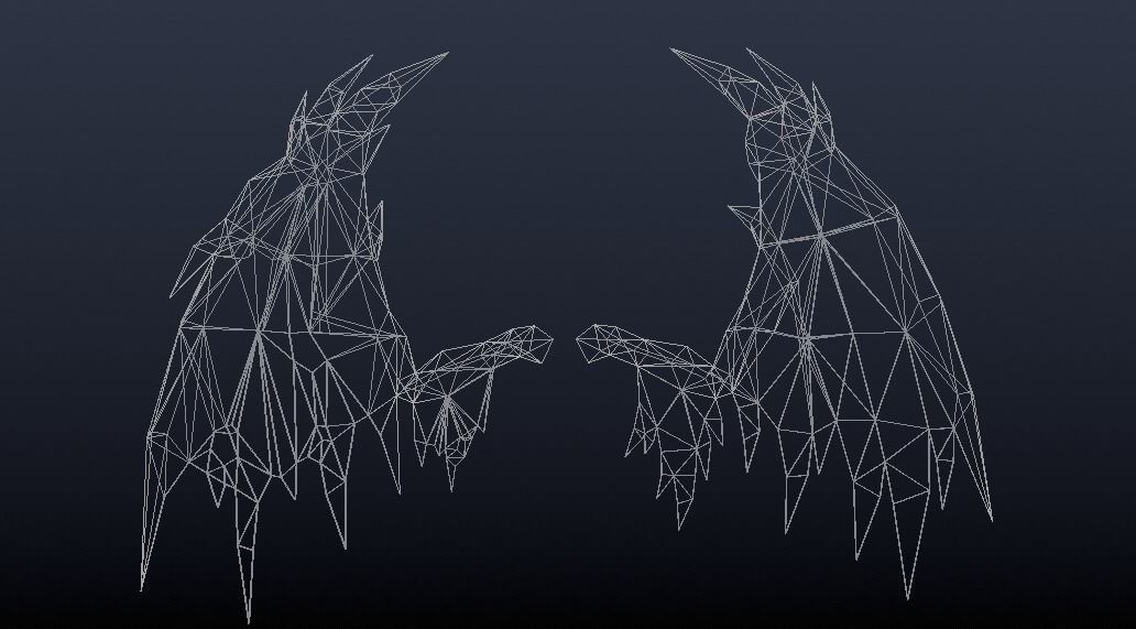 Futuristic Dragon Wing Low-poly 3D model_10