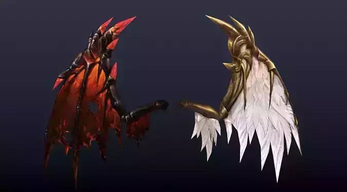 Futuristic Dragon Wing Low-poly 3D model
