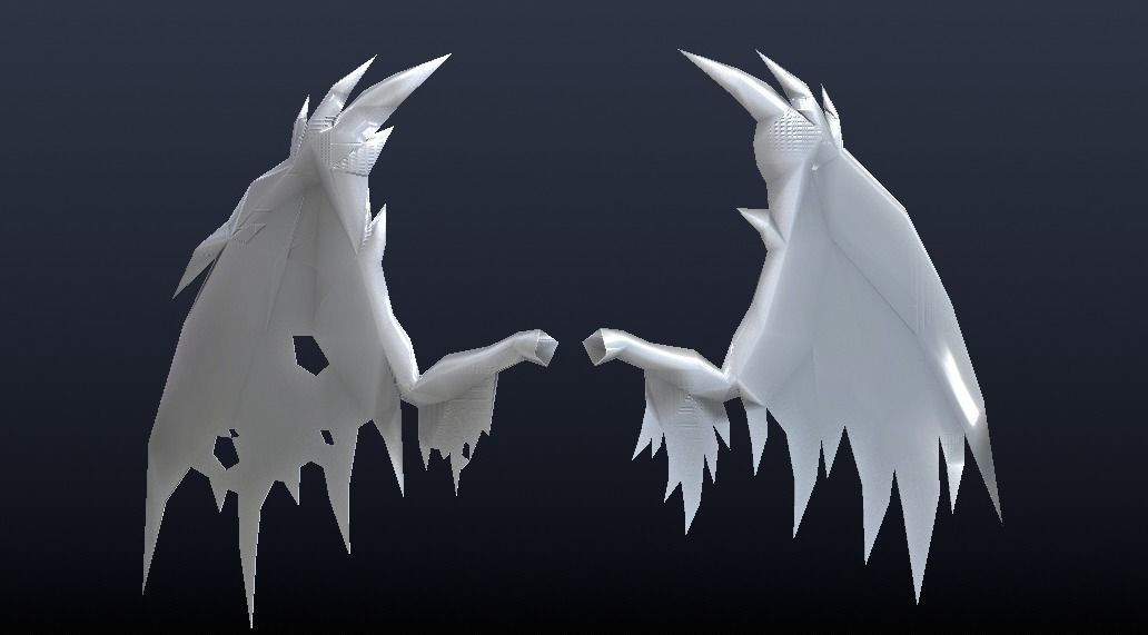 Futuristic Dragon Wing Low-poly 3D model_2