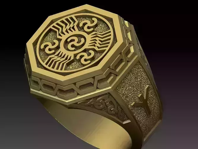  ring celtic pattern viking runes symbol  3D print model