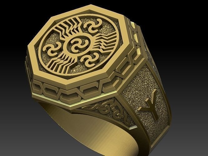  ring celtic pattern viking runes symbol  3D print model