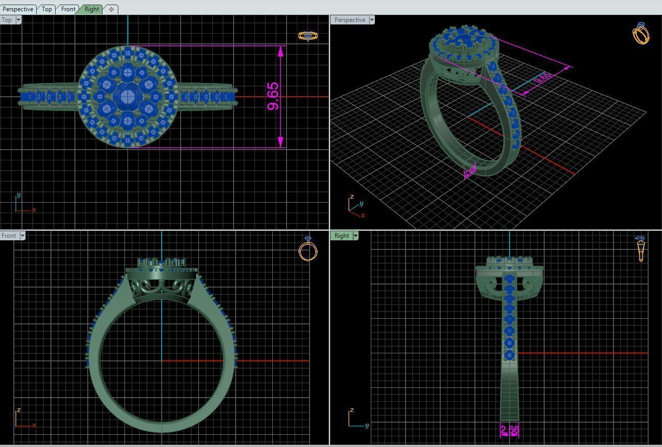 Diamond Ring cronet 3D print model_3