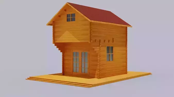 Wood Cabin 3D Model