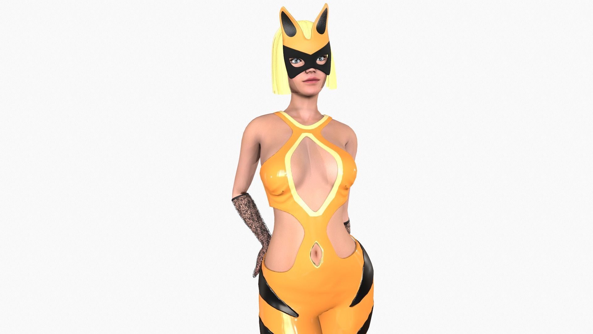 Tigress girl Low-poly 3D model_6