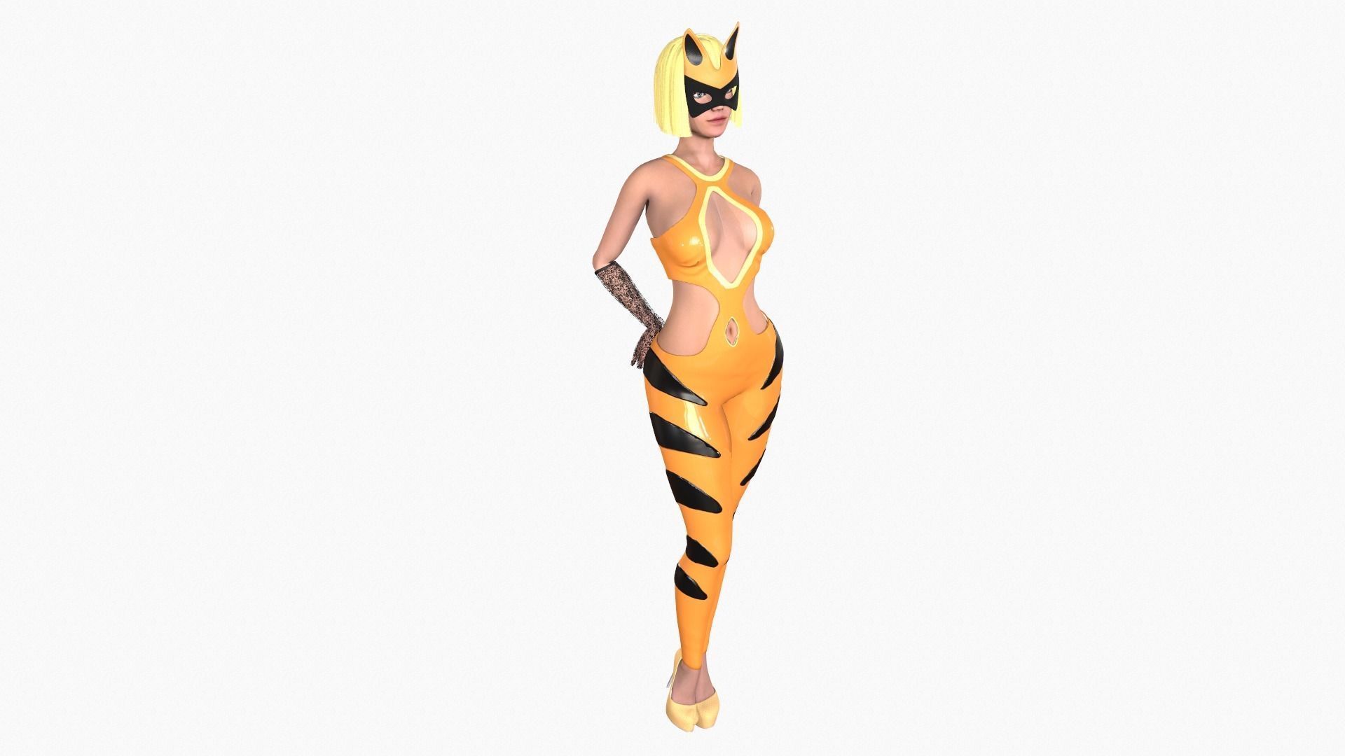 Tigress girl Low-poly 3D model_4