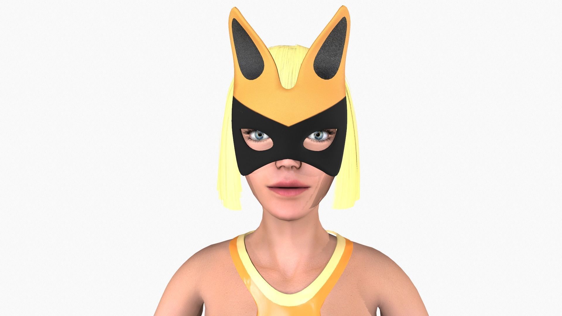 Tigress girl Low-poly 3D model_8