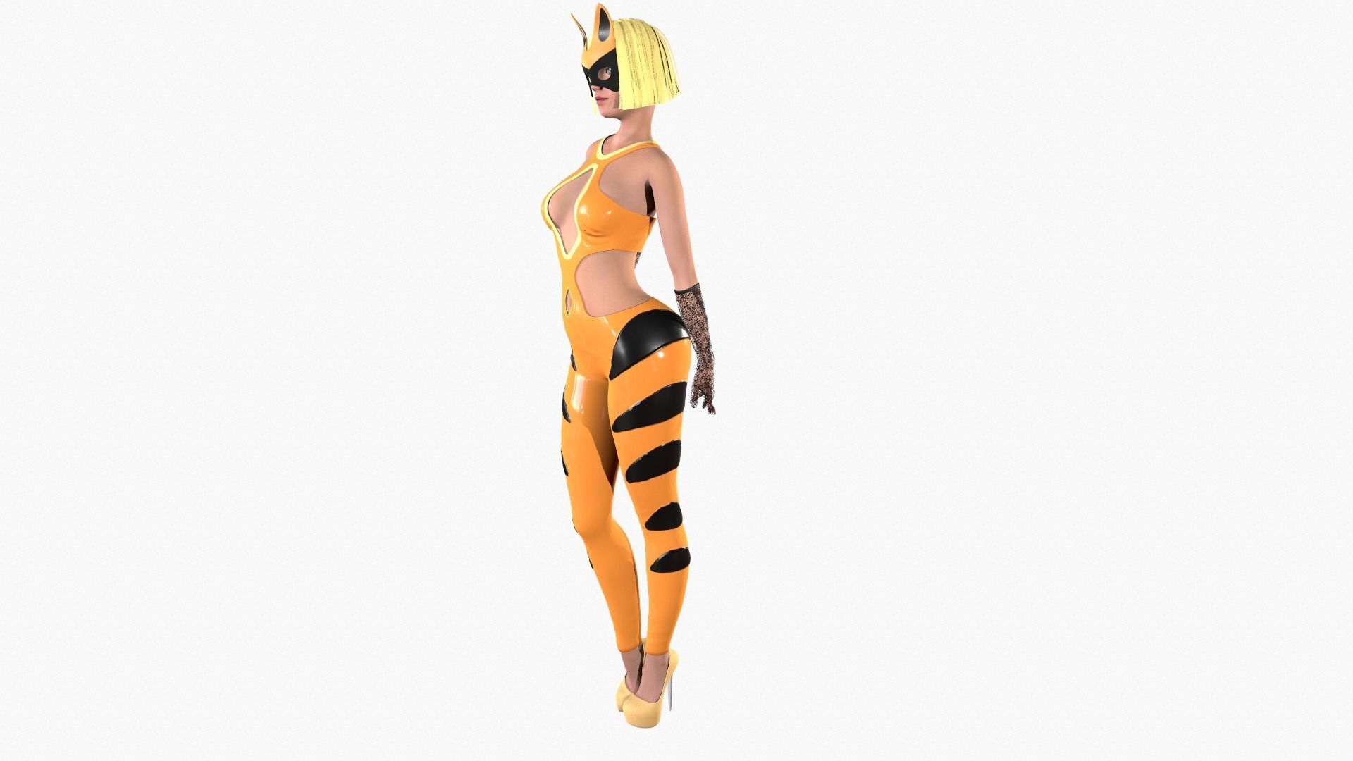 Tigress girl Low-poly 3D model_5