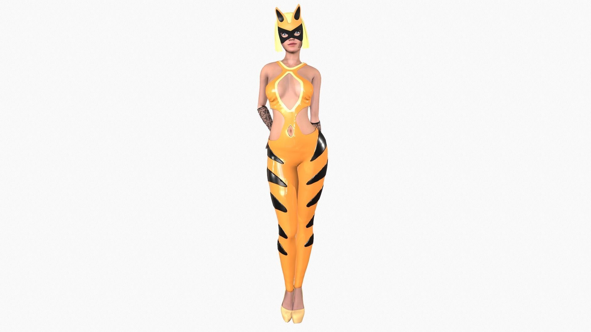 Tigress girl Low-poly 3D model_2