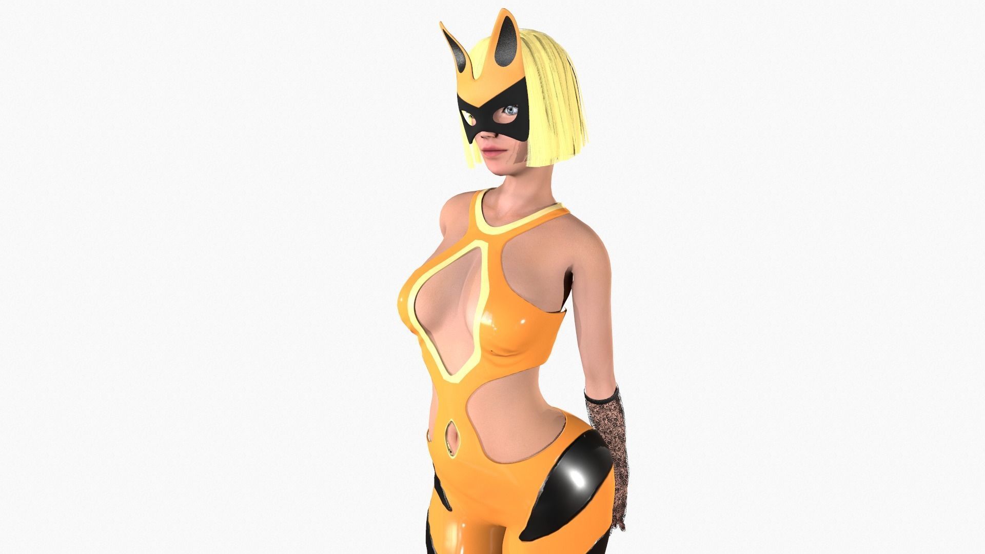 Tigress girl Low-poly 3D model_7