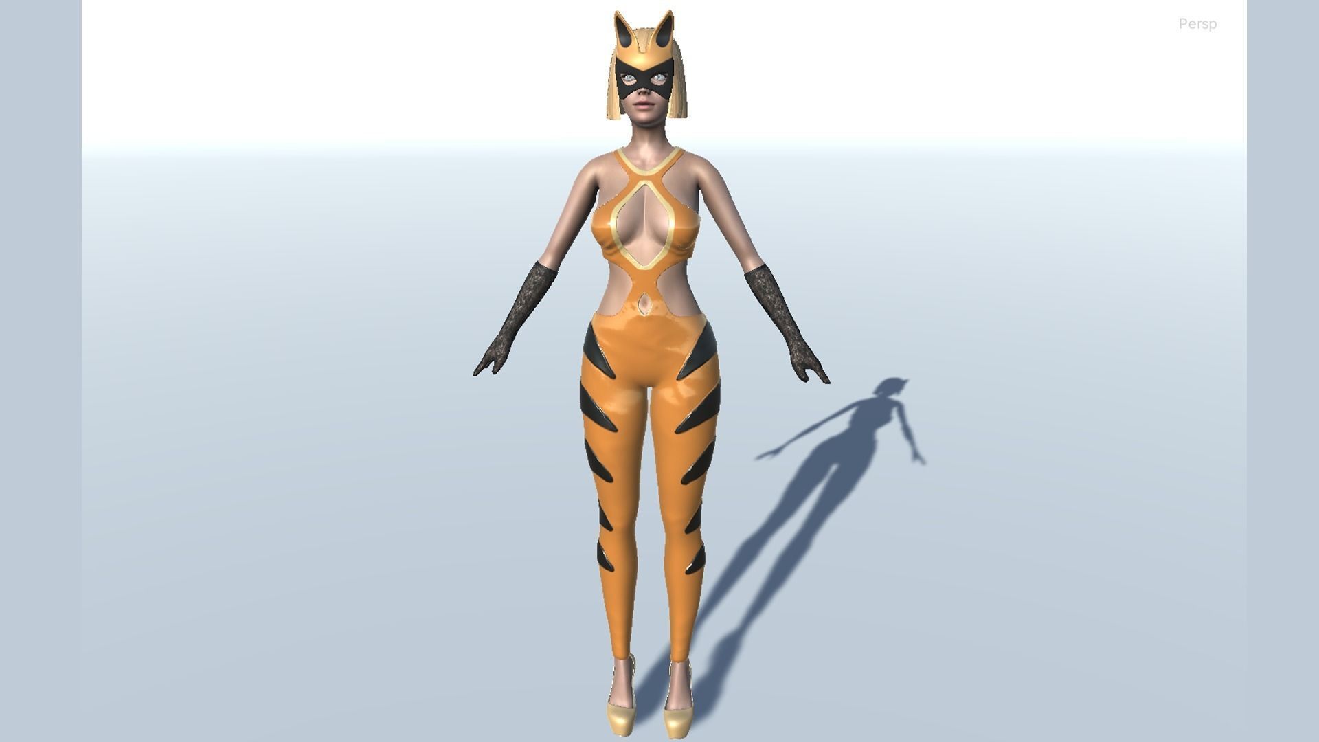 Tigress girl Low-poly 3D model_9
