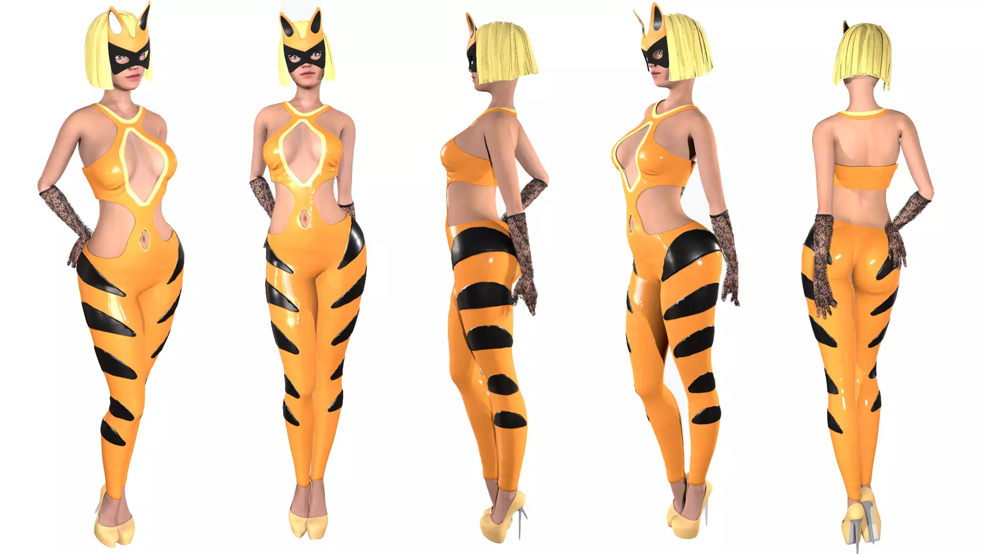 Tigress girl Low-poly 3D model_0