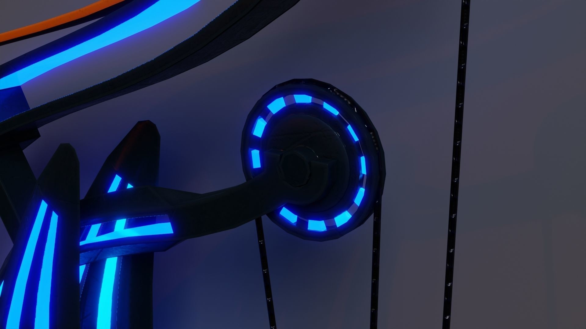 Sci-fi bow with arrow Low-poly 3D model_8