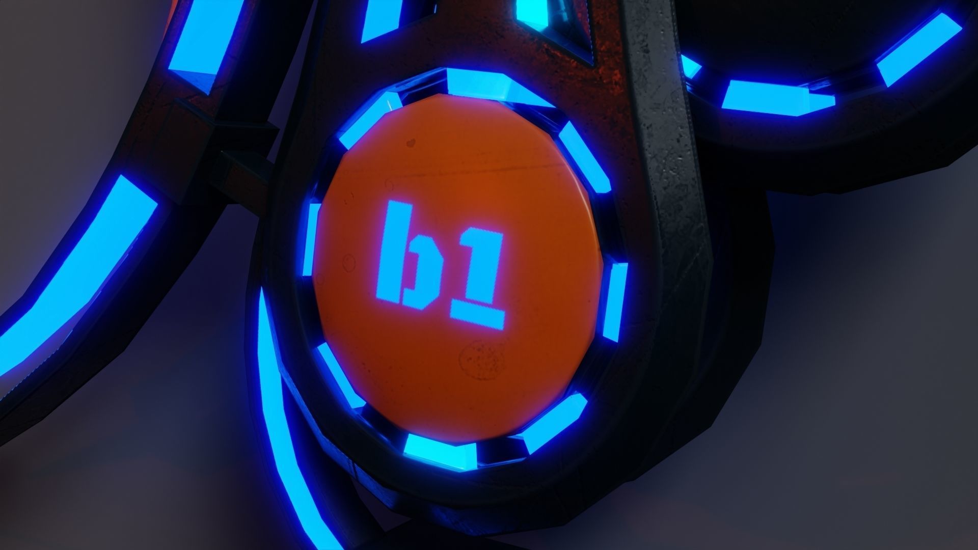 Sci-fi bow with arrow Low-poly 3D model_10