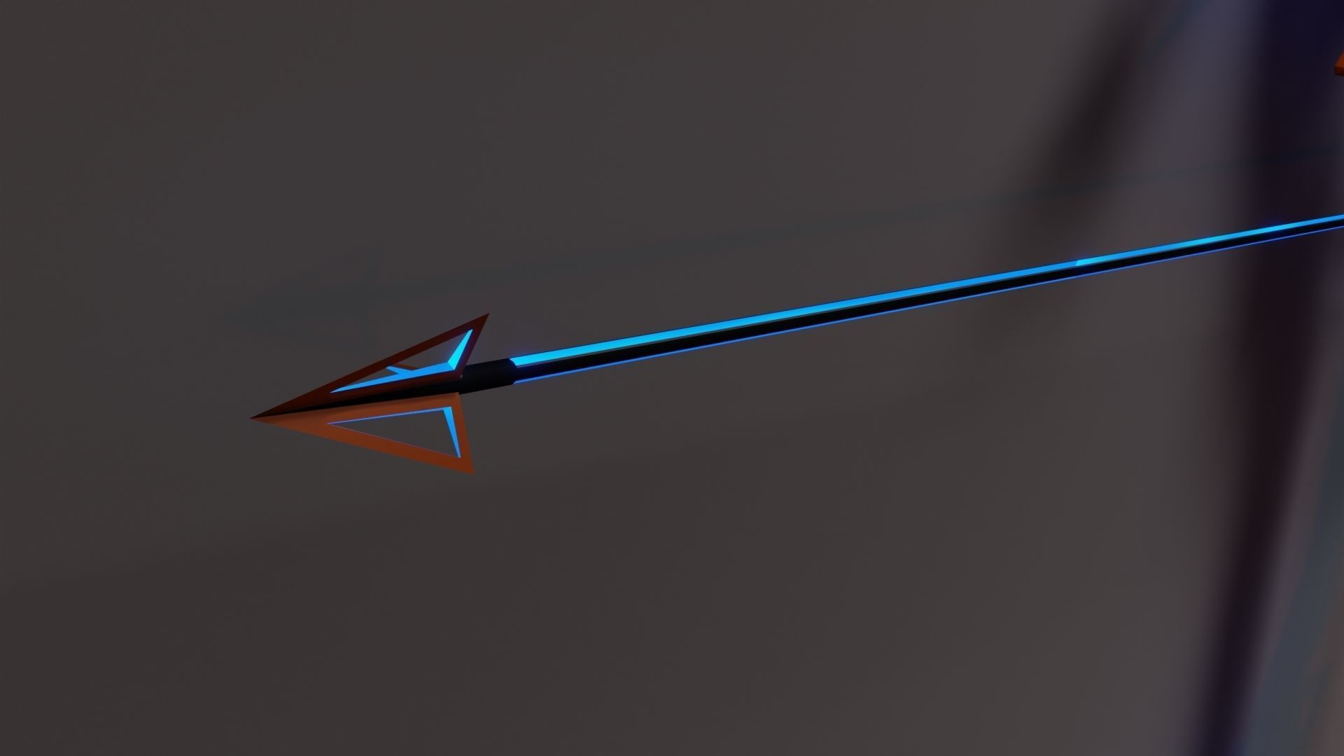 Sci-fi bow with arrow Low-poly 3D model_9