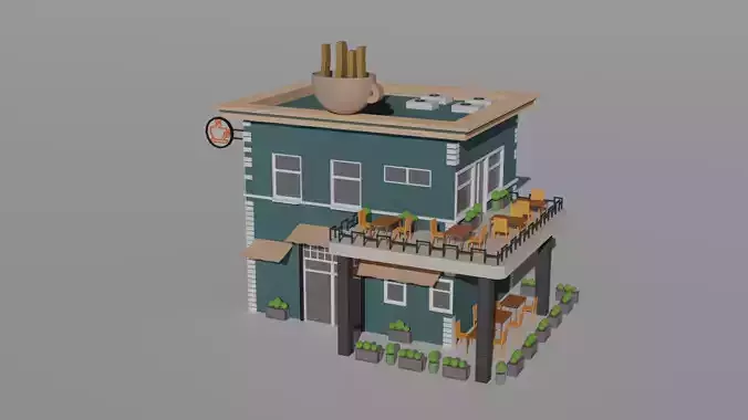 Low Poly Coffee Shop