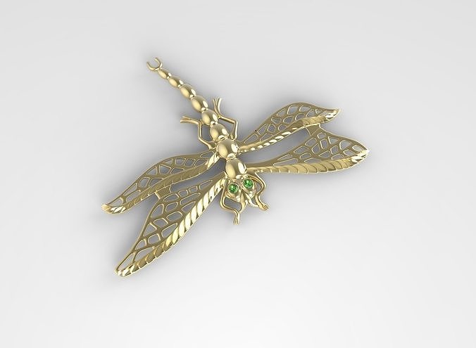 dragonfly brooch pendant 3D print model