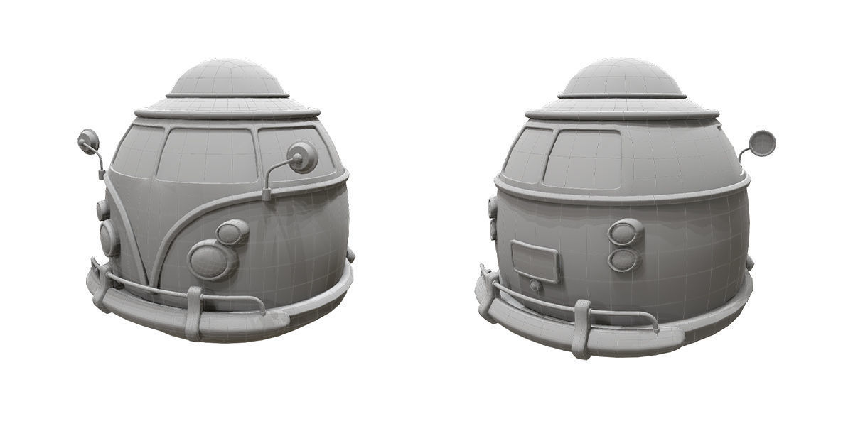 Stylized car 3d model Low-poly 3D model_7