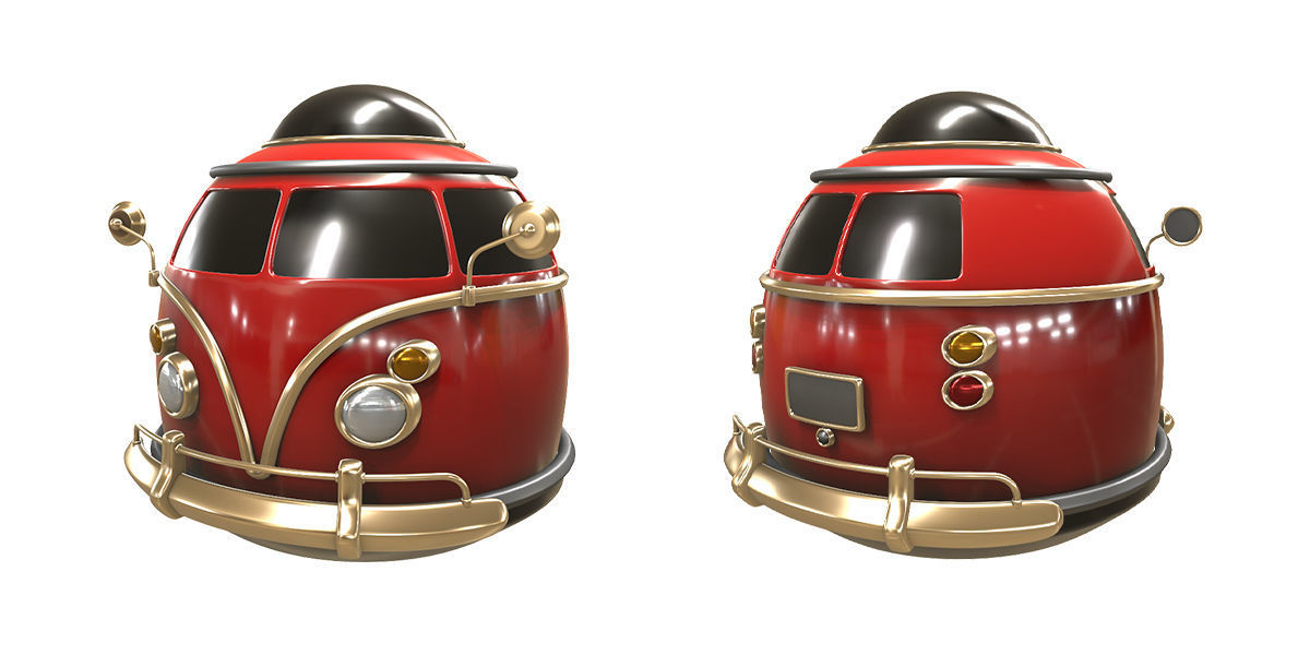 Stylized car 3d model Low-poly 3D model_3