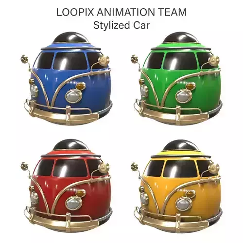 Stylized car 3d model Low-poly 3D model