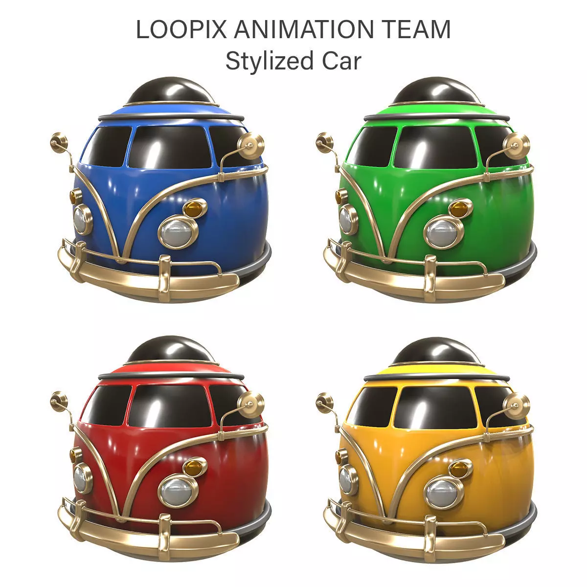 Stylized car 3d model Low-poly 3D model_0