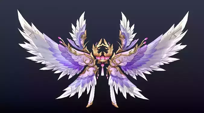 Futuristic Wing Low-poly 3D model