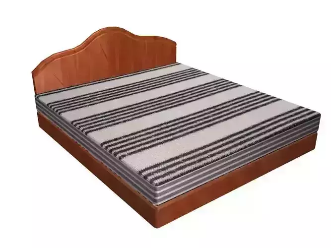 Bed model mattress with stripe 3D model