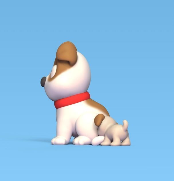 Dog Biting Tail 3D print model_2