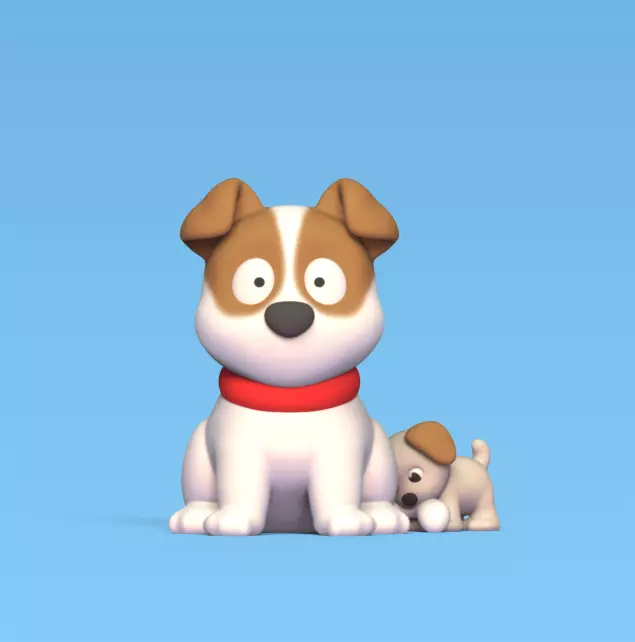Dog Biting Tail 3D print model_0