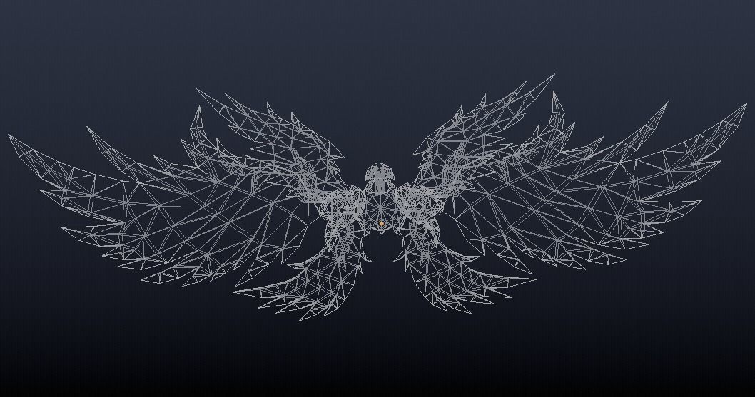 Angel Wing Low-poly 3D model_2