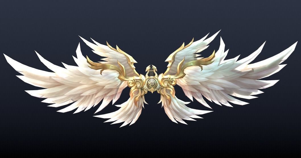 Angel Wing Low-poly 3D model_6