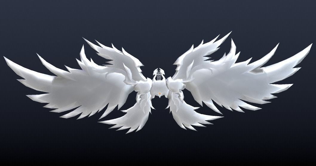Angel Wing Low-poly 3D model_7