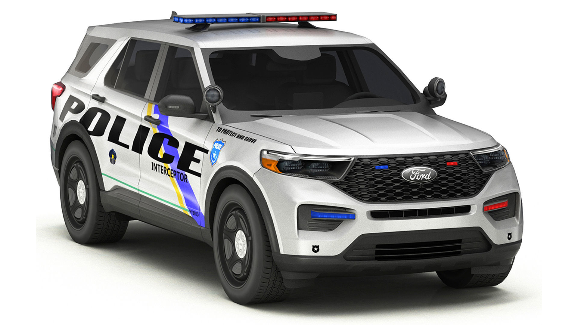 Police Cars Pack Low-poly 3D model_4