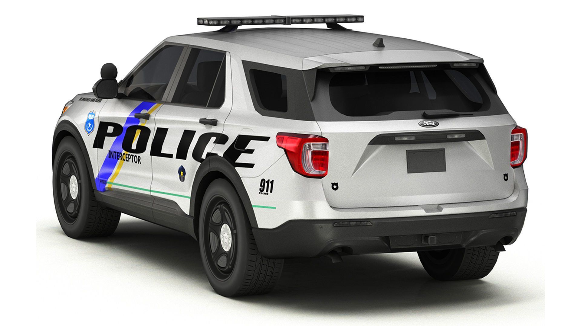 Police Cars Pack Low-poly 3D model_5