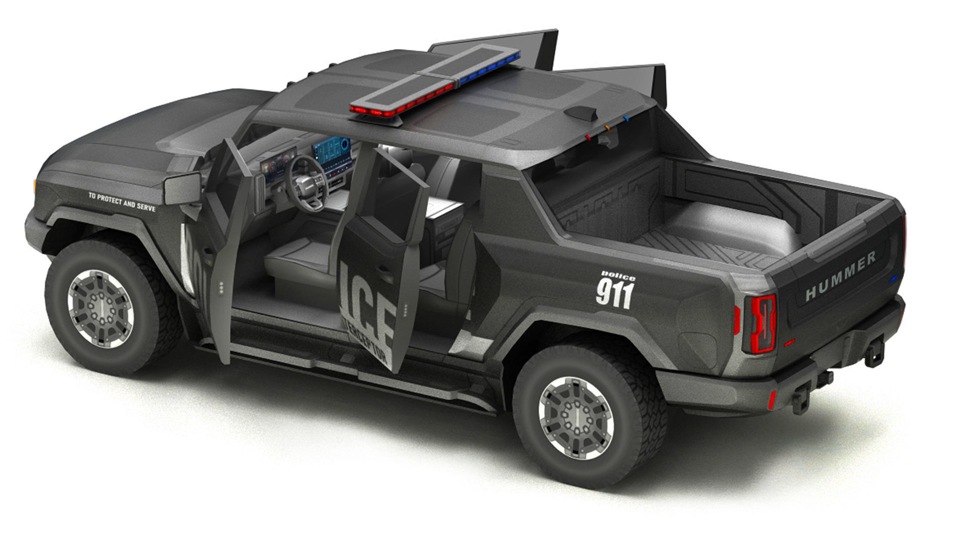 Police Cars Pack Low-poly 3D model_49