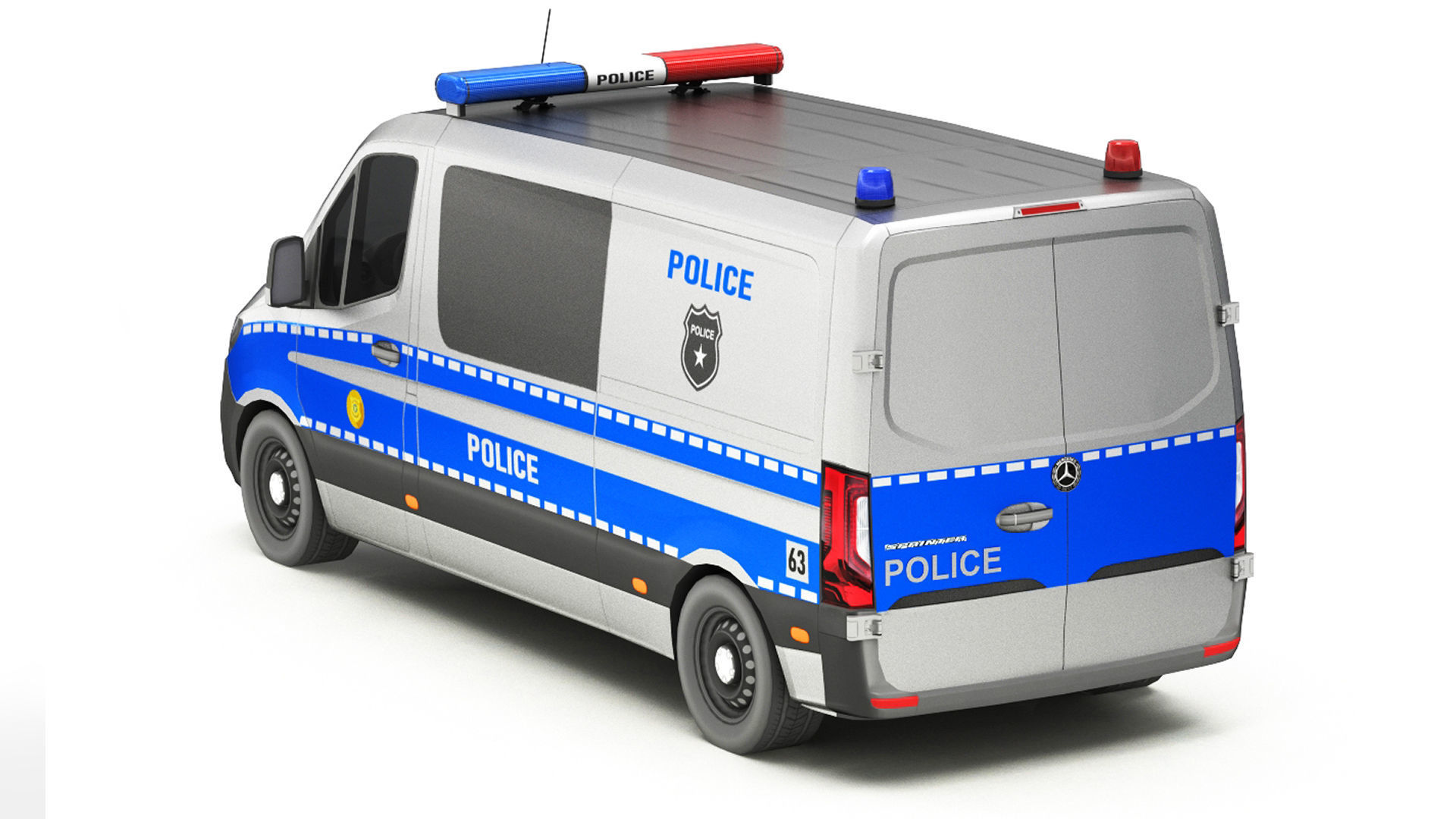 Police Cars Pack Low-poly 3D model_44