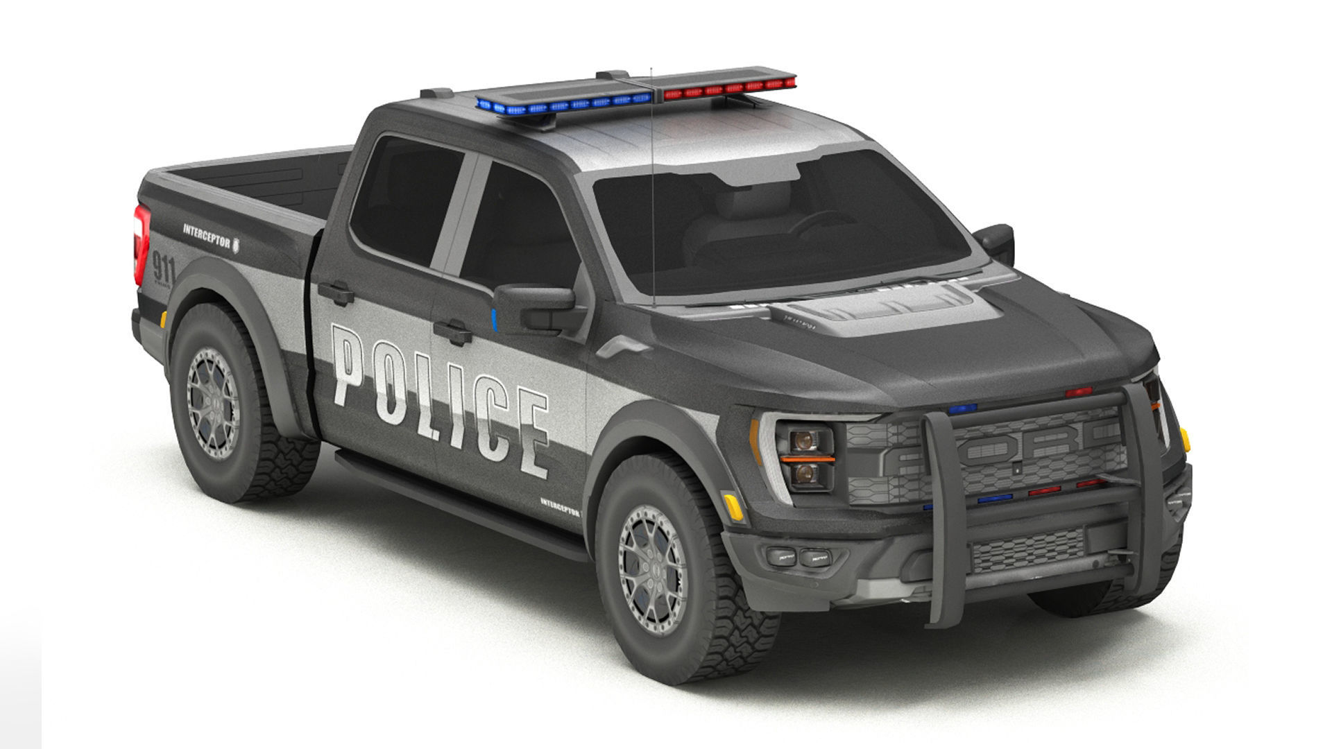 Police Cars Pack Low-poly 3D model_37