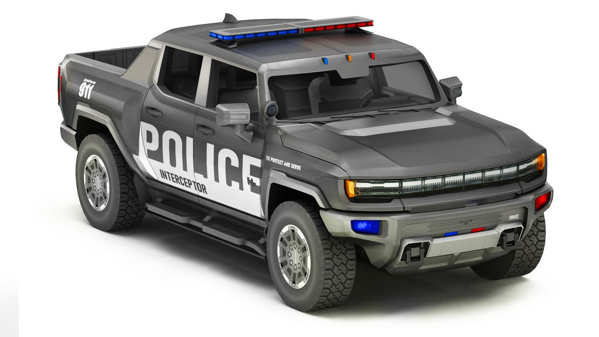 Police Cars Pack Low-poly 3D model_40