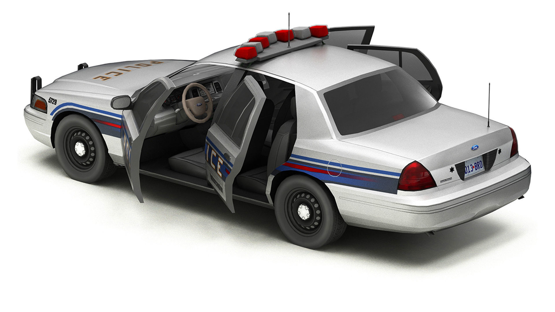 Police Cars Pack Low-poly 3D model_52