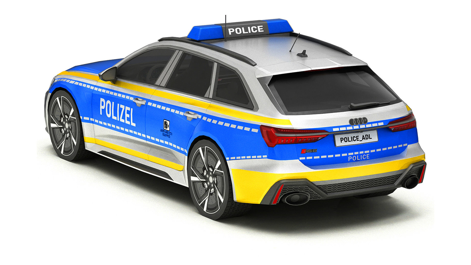 Police Cars Pack Low-poly 3D model_29