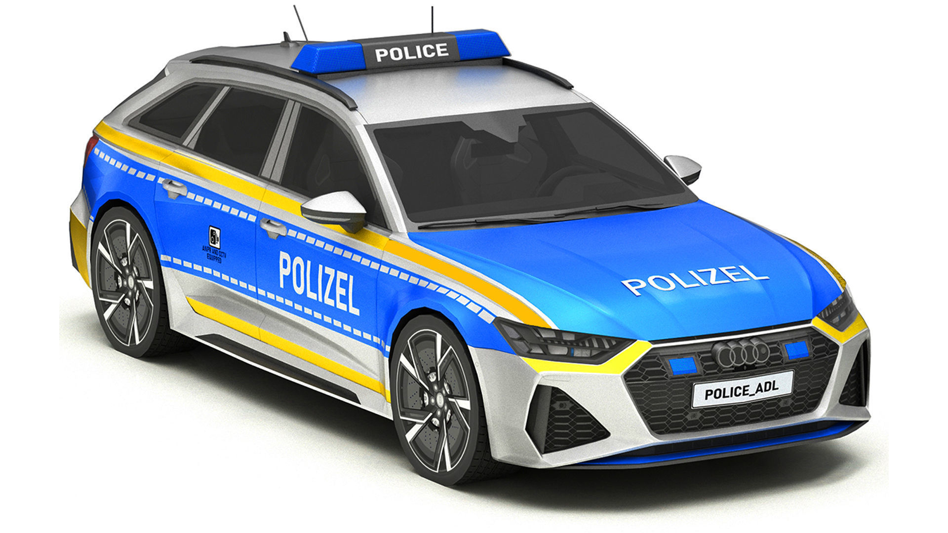 Police Cars Pack Low-poly 3D model_28